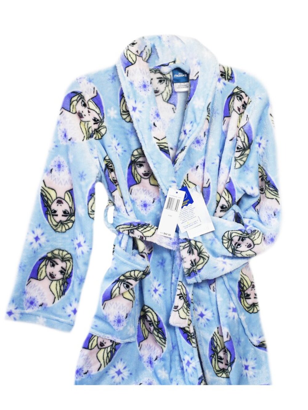 Disney Frozen Girls Robe Plush Fleece Long Sleeve Bathrobe - Picture 3 of 3